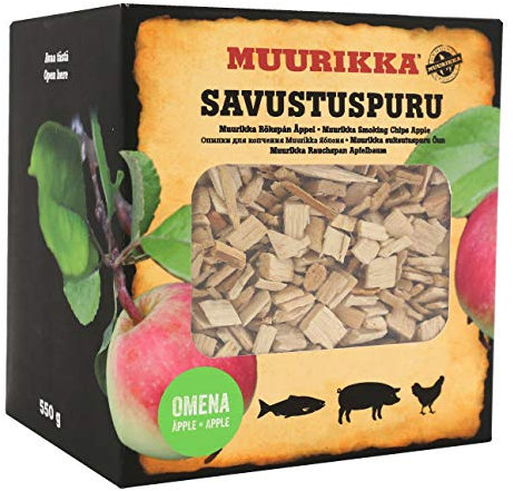 MUURIKKA Virutas de madera de manzana, 2L/550 g, para ahumar y ahumar