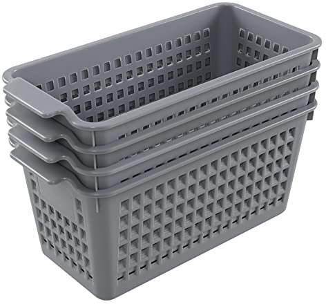 Annkky Plastic Small Storage Baskets, 4 Packs Kitchen Cupboard Baskets