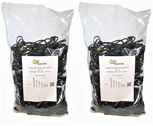 Toute Culture en Caoutchouc Ancre élastique Non 16 pour enterrer et Attacher des Plantes. 300 unités. (2 x 150) Caoutchouc EPDM (élasticité et durée maximales)