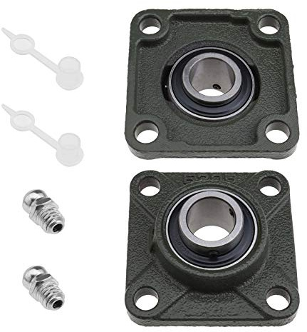 OTOTEC 25mm Bore UCF205 Pillow Block Bearings With Oil Nozzle 2Pcs Self Aligning 4-Bolt Square Flange Mounted Bearing For Conveying Systems Spin Machine Printing Machine