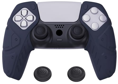 playvital Protection pour ps5 Coque Manette,Édition Méca-Nuit Bleue | Housse Silicone avec Capuchon pour ps5 Grips Joystick Controller Cover Skin Compatible avec Station de Charge
