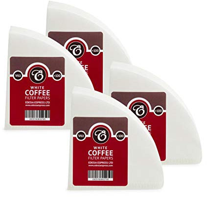 EDESIA ESPRESS - Kaffee-Filtertüten - Weiß - V02-400 Stück - kompatibel mit Hario 02
