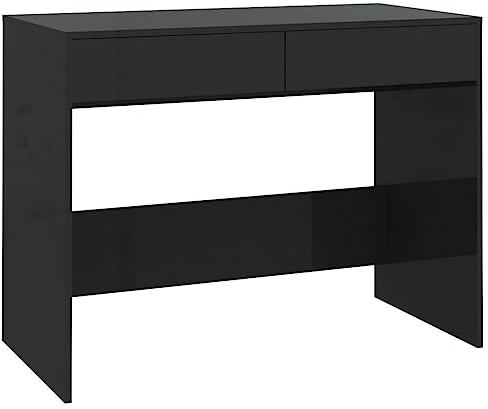 vidaXL Schreibtisch mit 2 Schubladen Computertisch Arbeitstisch Bürotisch PC Tisch Büro Laptoptisch Büromöbel Schwarz 101x50x76,5cm Holzwerkstoff