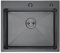 Ibergrif M85545B, Evier Cuisine 1 Bac 55 x 45 cm, Evier Inox avec Filtre de Vidange, Evier à Poser avec Trous pour Robinets et Distributeurs de Savon, Noir
