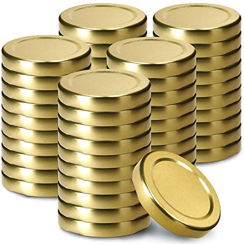 KADAX Lot de 50 couvercles Twist-Off Ø53 mm – Couvercles de Rechange en métal pour bocaux 115ml & Bouteilles de jus – Fermeture hermétique pour conserves, confitures & cornichons