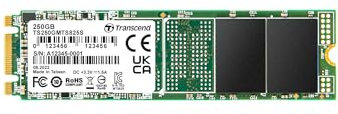 Transcend 250GB MTS825S M.2 SATA III 2280 SSD, SLC-Cache, B+M-Schlüssel | Nicht kompatibel mit NVMe-Steckplätzen, internen SSDs, LDPC-Fehlerkorrektur (ECC) für Laptops und Desktop-PCs