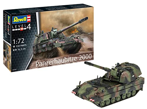 Revell Modellbausatz I Panzerhaubitze 2000 I Detailreicher Level 4 Panzerbausatz I 61 Teile I Maßstab 1:76 I für Kinder und Erwachsene ab 12 Jahren