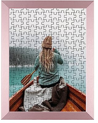 Rahmendesign24 Puzzlerahmen Milano für Puzzle ca. 170-300 Teile 35x35cm 35x35cm Roségold mit Acrylglas