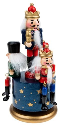 TOVINANNA Europäischer Handgefertigter Rotierender Musikbox- Dekorative Holzspieluhr Für Wohnräume Für Weihnachten Und