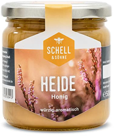 Deutscher Heidehonig 500g - Imkerei Schell - cremig gerührter Honig aus eigener Produktion - 100% Deutscher Honig von Sylt