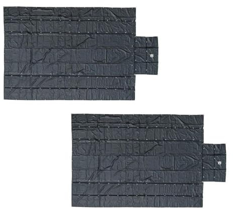 Mytee Products 2 Pack 16' x 27' Flatbed Truck 18 Oz Steel Tarp with 4 FT Drop & Flap - Black Heavy Duty Vinyl Waterproof Tarp for Trailers to Protect Cargo from Wind, Rain, Snow and Sun