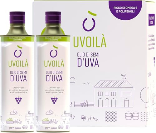 Uvoilà - Olio di Semi di Uva – Ricco di Omega 6 - Antiossidante e Antinfiammatorio – 2 x 75cl – 100% Made in Italy (2)