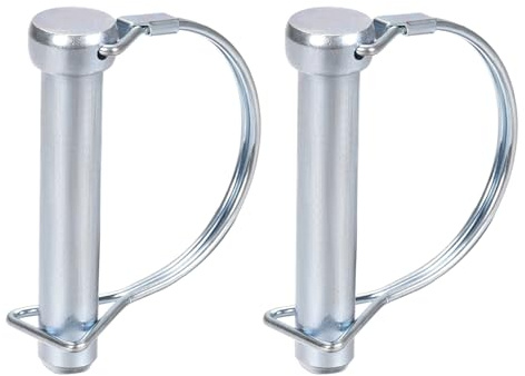 DTGN 12mm x 70mm (DxL) Wellenverriegelungsstift 2er Pack Silberton | Für landwirtschaftliche Anhänger Rasen Runder Anhängerkupplungsstift aus Kohlenstoffstahl