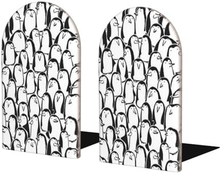 Stilvolle Pinguin-Buchstützen aus Holz – Set mit 2 Buchstützen für Buchliebhaber und Organizer