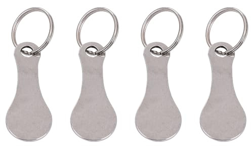 TopHomer 4 Pack Trolley Token, Universal Shopping Cart Key Portable Trolley Release Key with Key Rings for Unlock Supermarket Trolleys