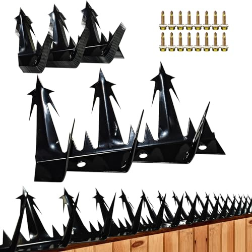 Pinchos de metal resistentes para valla y pared, para evitar intrusos y disuasión de animales (tamaño 74 pulgadas)