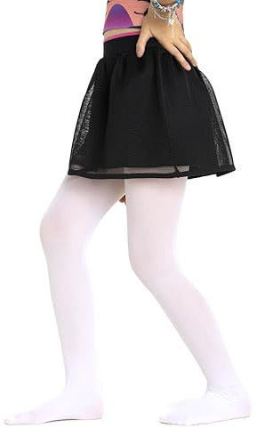 Gi&Gi Ballettstrumpfhose für Mädchen, 50 Denier, blickdicht, auch geeignet für den Tanz- und Ballettunterricht weiß rot braun ... 2202, Weiß, 6-8 Jahre