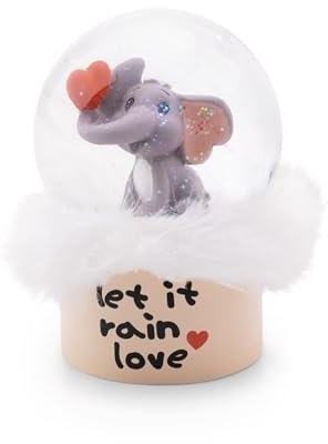 NICI Schüttelkugel Love Elefant dunkelgrau 6,5cm grau - Schneekugel, Glimmerkugel- Tolle Geschenkidee