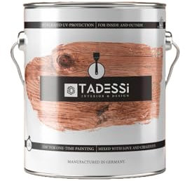 Tadessi Lasure pour bois teck - 2,5 l - Sans solvant - Pour l'intérieur et l'extérieur - Brillant et soyeux - Résistant à la lumière et aux intempéries