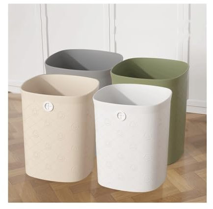 Premium para interiores, para uso doméstico o de o Papelera de plástico cuadrada sin tapa, adecuada for el hogar, la cocina, la oficina, papelera grande o pequeña, 4 paquetes(Pequeño)