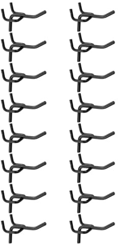sourcing map 80pcs Pegboard Shelving Hooks 2 Stainless Steel Peg Board Display Hook Hanging Holders Wall Mount Organize Tools for Workbench Garage Kitchen Store, Black