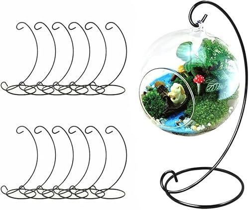 Zhiyu666 10 Pack Ornament Hanger Display Stand, for Hanging Glass Globe Air Plant Terrarium for Home Wedding Decoration Christmas Decoration Halloween Decor Hanging Hook 4.7'' X 9''