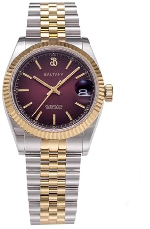 NIADI Baltany Retro NH35 - Reloj de pulsera mecánico automático de 36 mm, resistente al agua, 10 ATM