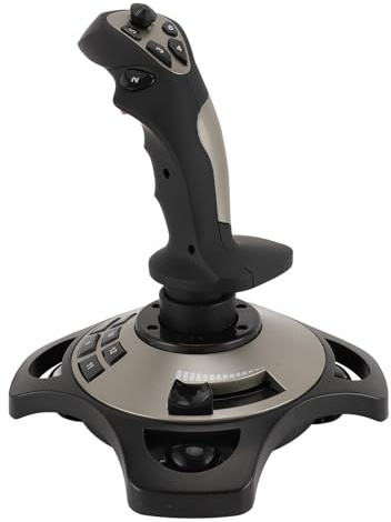 Joystick de Vol PC, Manette de Vol Filaire USB avec Fonction de Vibration et Contrôle de L'accélérateur, Joystick de Contrôle du Simulateur de Vol pour 7 8 10 11, Ordinateur