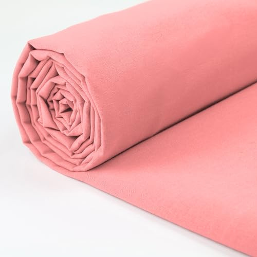 A-Express 100 % bomullstyg - 60 tum 150 cm brett - vanligt bomullstyg per meter - perfekt för quiltning, sömnad, klädtillverkning, gardinfoder, tygkassar, sängkläder, örngott - ljusrosa 1 meter
