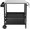 Peviasot Tavolo da barbecue per esterni, con ripiano regolabile, portaspezie e 6 ganci, carrello mobile con 2 ruote, carrello da cucina per barbecue e pizza, 84 x 67 x 41 cm