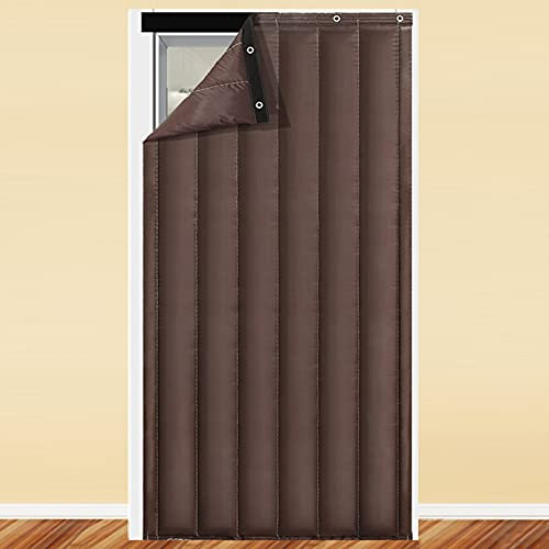 Insulated Blackout Doorway Curtain for Noise Reduction and Privacy Portable Room Divider for Sliding Glass Doors or Garage Windows Thermal Barrier for Nursery or Home Office Space Saving Sto