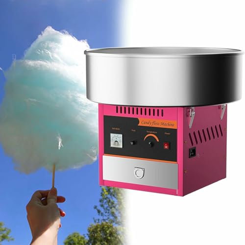 HOTAPEPU Máquina Comercial para Hacer Algodón de Azúcar, Máquina Eléctrica para Hacer Algodón de Azúcar, con Recipiente de Acero Inoxidable, Cuchara para Azúcar y Cajón Grande para Guardar~/