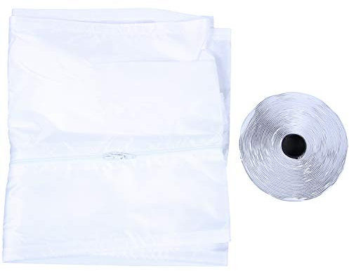 Etyrerre AirLock-Fensterdichtung für tragbare Klimaanlage, flexible Fensterdichtung für Abdichtungsplatte aus Stoff, 400 cm, mit Reißverschluss und Klebeverschluss