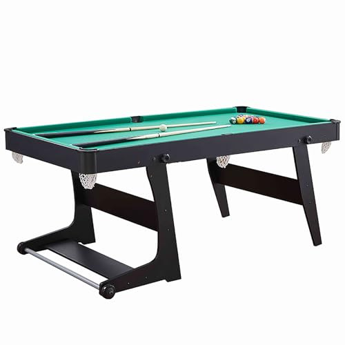 ZLLPIGLS Mesa de Billar Plegables, Mesas Billar Portátil Ahorra Espacio con Juego Completo de Accesorios, para Hogar, Sala de Juegos, Oficina(185x99x79cm/72.8x38.9x31.1)
