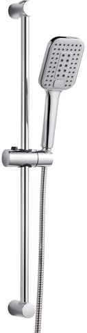 OFFO Colonne de Douche sans Mitigeur Barre Douche en Acier Inoxydable de 70 cm avec Flexible de 1.6 m Pommeau de Douche (3 Modes 120 mm) et Support Ensemble de Douche pour Salle de Bain Chrome