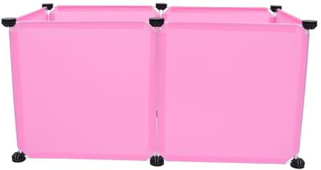 DIYEAH Valla para Mascotas Pequeñas 6 Piezas DIY Jaula para Hámster y Conejos Paneles de 35X35 CM Color Rosa Valla para Ejercicio Interior Aislamiento Seguro para Color Aleatorio