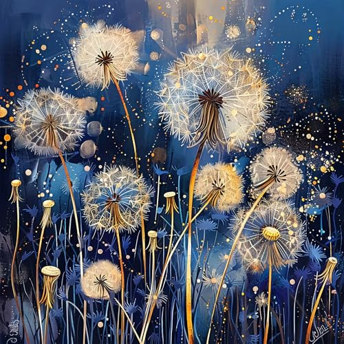 DPIDEA Diamond Painting Löwenzahn, Diamond Painting Erwachsene DIY Diamant Malerei 30x30 cm