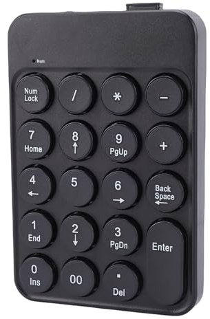 Jectse Mini Teclado Numérico Inalámbrico Bluetooth 5.1 con 19 Teclas de Acceso Directo y Teclas Redondas, Diseño Ergonómico para PC, Portátil y Contabilidad financiera.