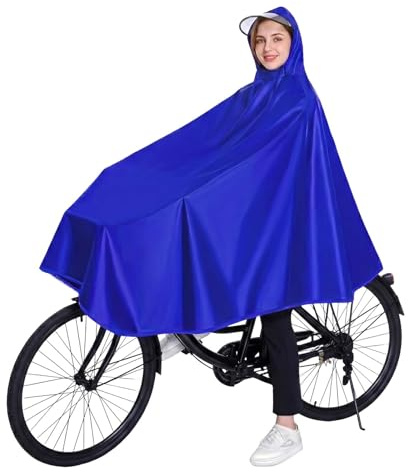 MINZHI Veste de pluie portable et légère avec capuche, poncho de pluie pour homme et femme, poncho de pluie compact, design à rayures réfléchissantes, convient pour les randonnées à vélo en plein air.