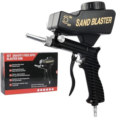 Soda Sandstrahlgerät – tragbares und verstellbares Werkzeug – leistungsstarkes Sandstrahlen mit halbem Staub und Sand – zum Entfernen von Farbe und Flecken aus Metall, Holz, Glas, Beton, Fliesen