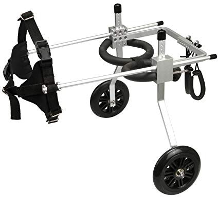Anmas Box Großer verstellbarer Hunde-Rollstuhl für Hinterbeine – Rehabilitations-2-Räder, geeignet für 31-41 cm Hinterbeine, 9 bis 20 kg Hunde