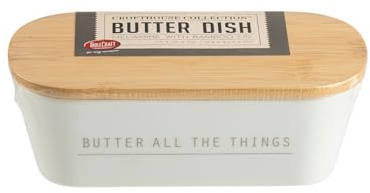 Tablecraft Butter Dish with Lid, 7.75 x 3.25 x 2.5, Melamine