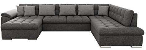Mirjan24 Eckcouch Ecksofa Niko Bis, Design Sofa Couch mit Schlaffunktion und Bettkasten U-Sofa Farbauswahl Wohnlandschaft vom Hersteller (Ecksofa Links, Lux 06 + Lux 06 + Lux 05)