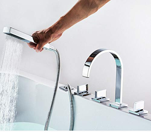Robinetterie de baignoire moderne à 5 trous avec douchette