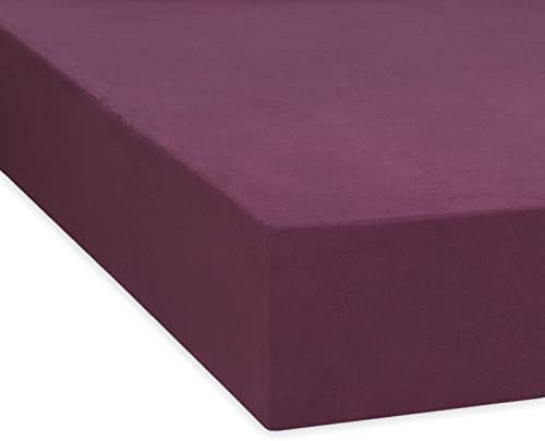 TRAUMSCHLAF Feinbiber Spannleintuch – warmes Winter-Spannbettlaken aus 100% Baumwolle – flauschig weich, atmungsaktiv & strapazierfähig – geeignet für Matratzen bis ca. 25 cm Höhe – 80x200 cm, Beere