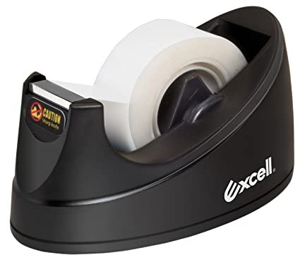 Excell Mini Dispenser di nastro da scrivania (1 pollice) con base adesiva per uso con una sola mano, per casa, ufficio e scuola – 1 confezione (1)