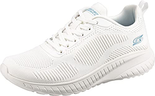 Skechers Bobs Squad Chaos Face Off, Scarpe da Ginnastica Donna, Bianco White Engineered Knit, 36 EU