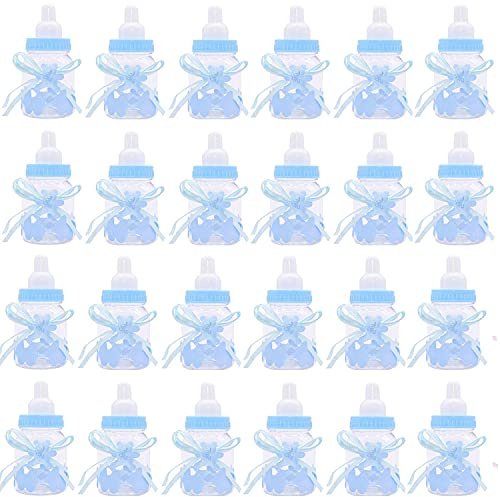 Ziranee Süßigkeiten Flasche,24 PCS Babyflasche Baby Shower Süßigkeiten Flaschen Geschenk Box Baby Shower Dekorationen Babyparty Deko für Jungen Mädchen Partybedarf Taufe Geburtstags
