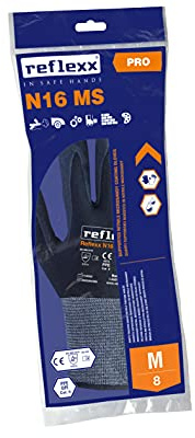 Reflexx N16 - Guanti SUPPORTATI Nitrile Microsandy (1 paio) (M)