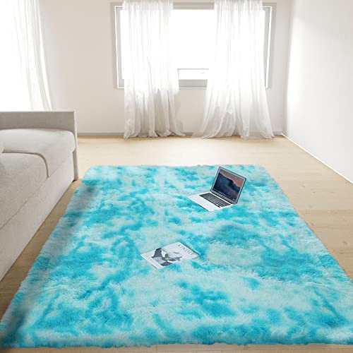 Arreditaly Tappeto Peloso Shaggy A Pelo Alto Lungo Morbido Per Soggiorno Salotto Camera Antiscivolo Moderno In Diversi Colori E Misure, Colore Intenso e Brillante (Azzurro, 200 x 300 Cm)